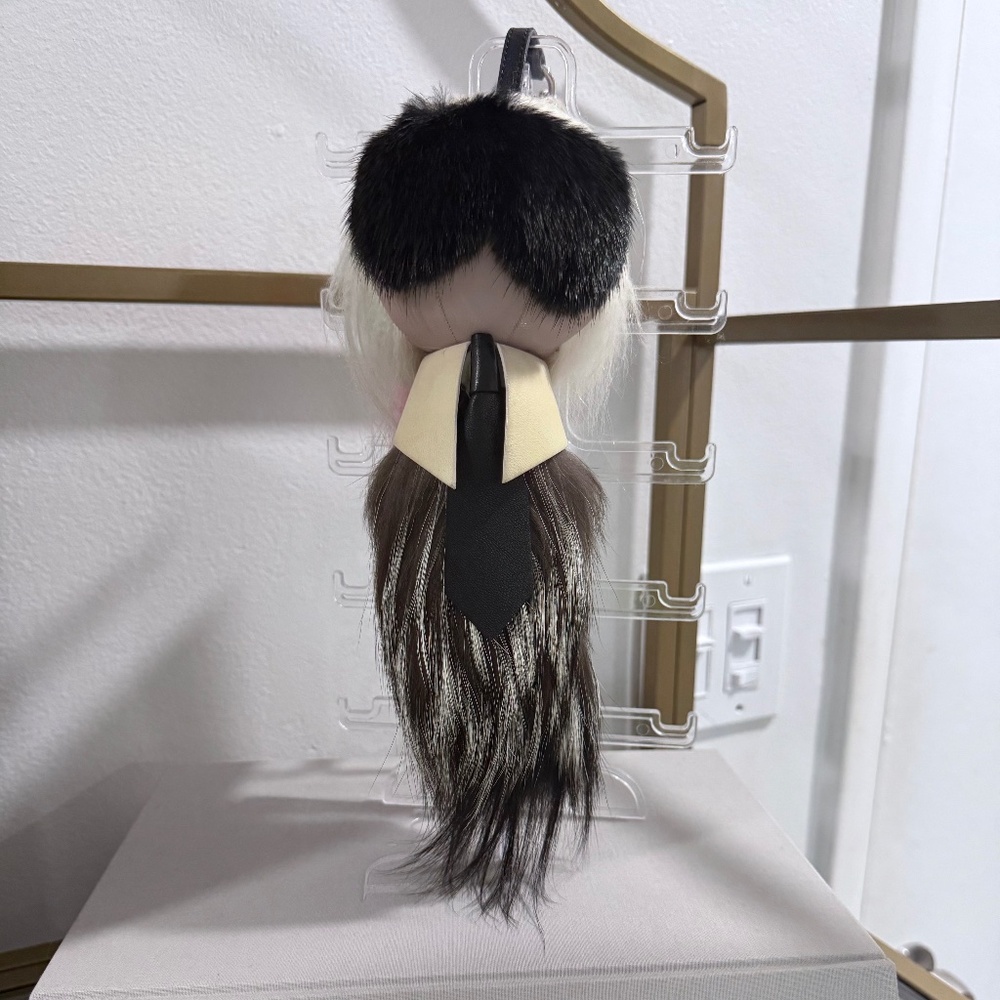 FENDI Fox Mink  Fur Nappa Karlito Bag Charm